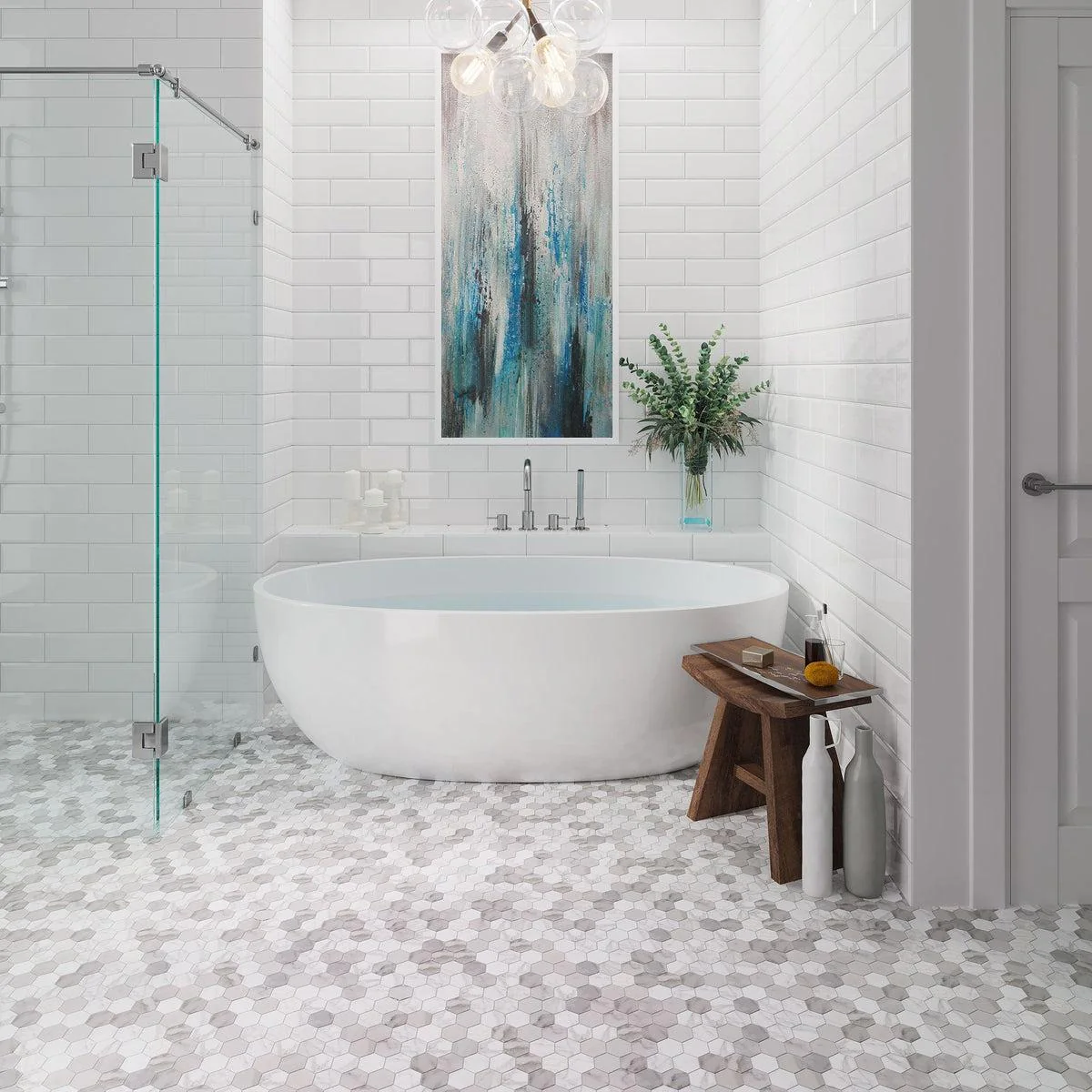 2" Calacatta Gold Hexagon Tile Polished - Image 3