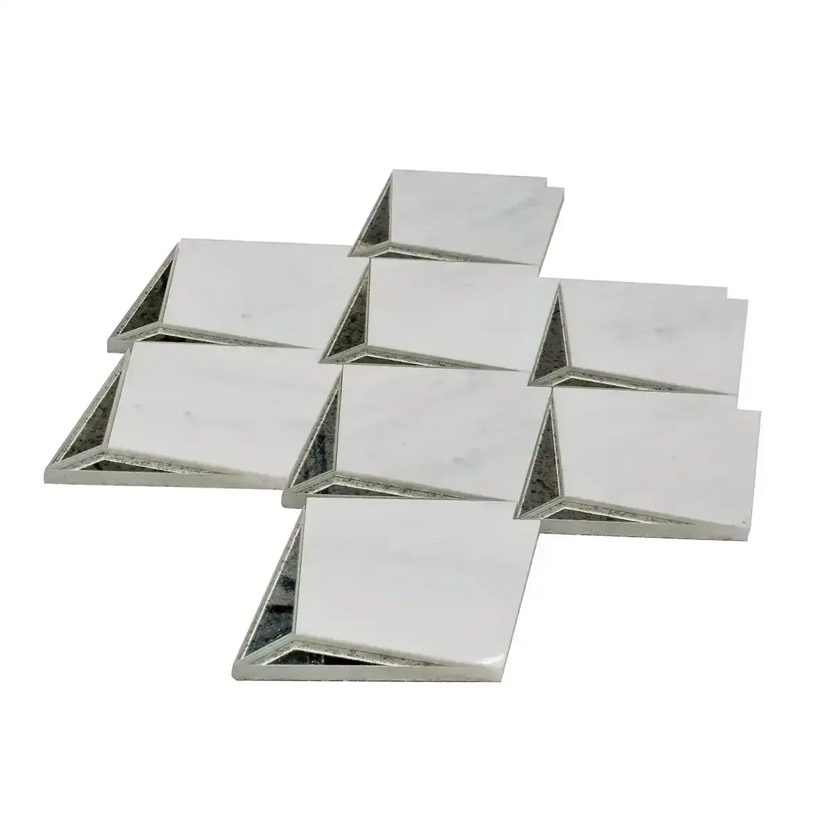 Arrowhead Antique Mirror Glass Marble Mosaic Tile - Image 14