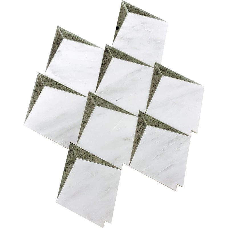 Arrowhead Antique Mirror Glass Marble Mosaic Tile - Image 6