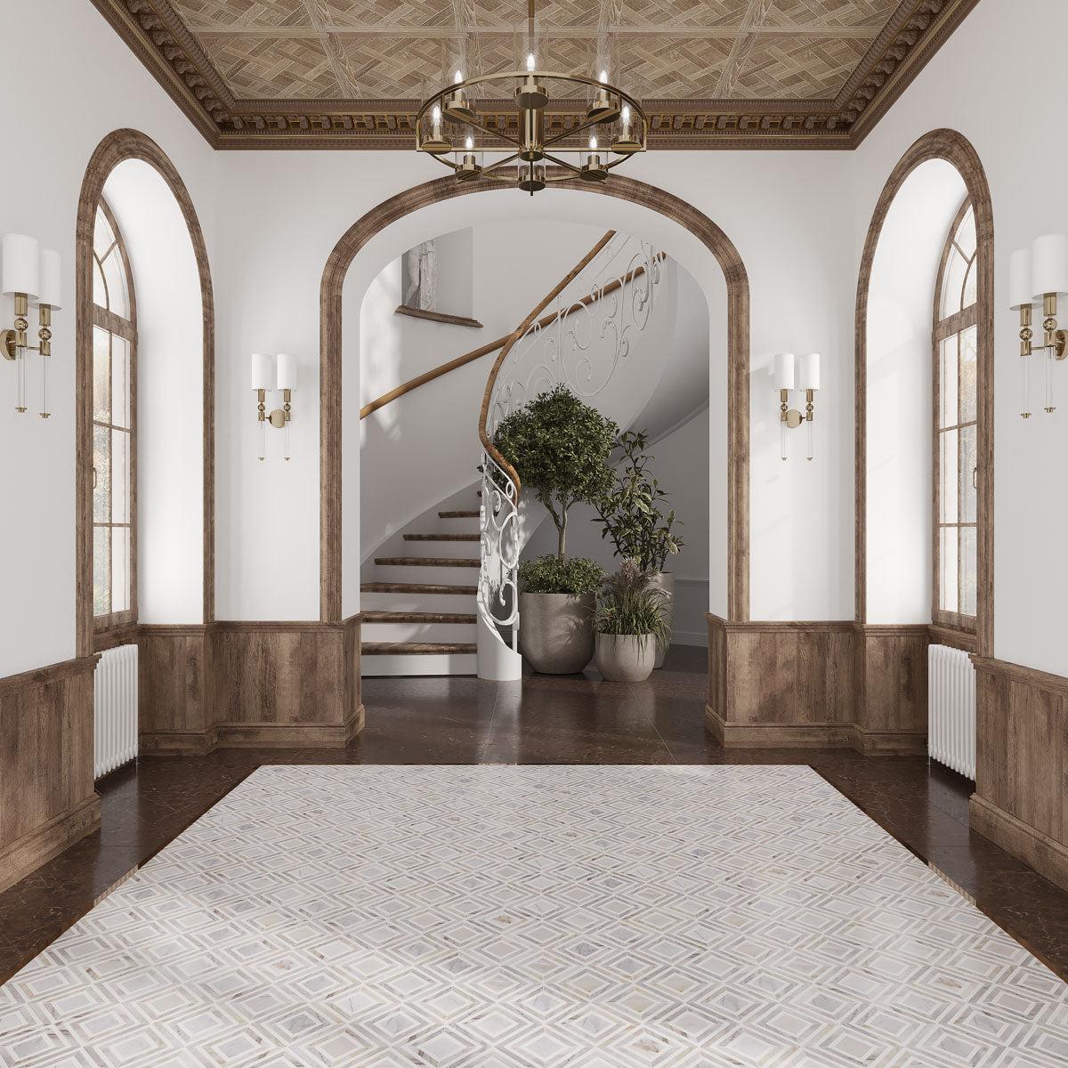 Calacatta Gold Diamond & Square Mosaic Tile - Image 5