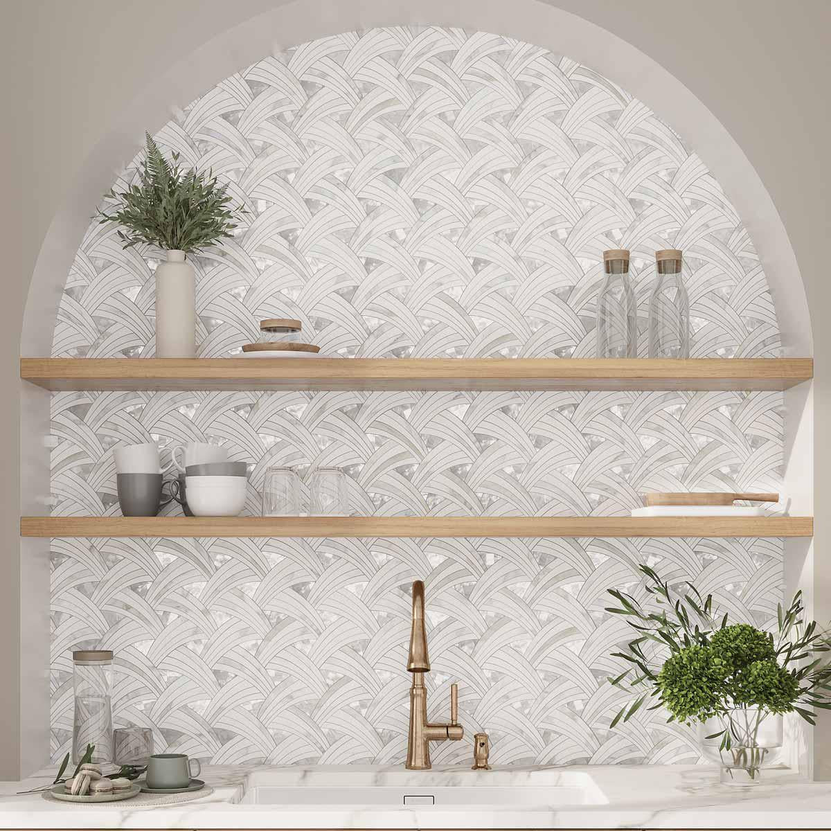 Pearl Sail Waterjet Mosaic Tile - Image 3