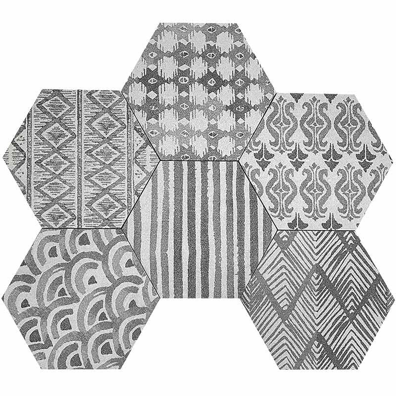 Tex Grey Hexagon Pattern Natural Porcelain Tile - Image 3