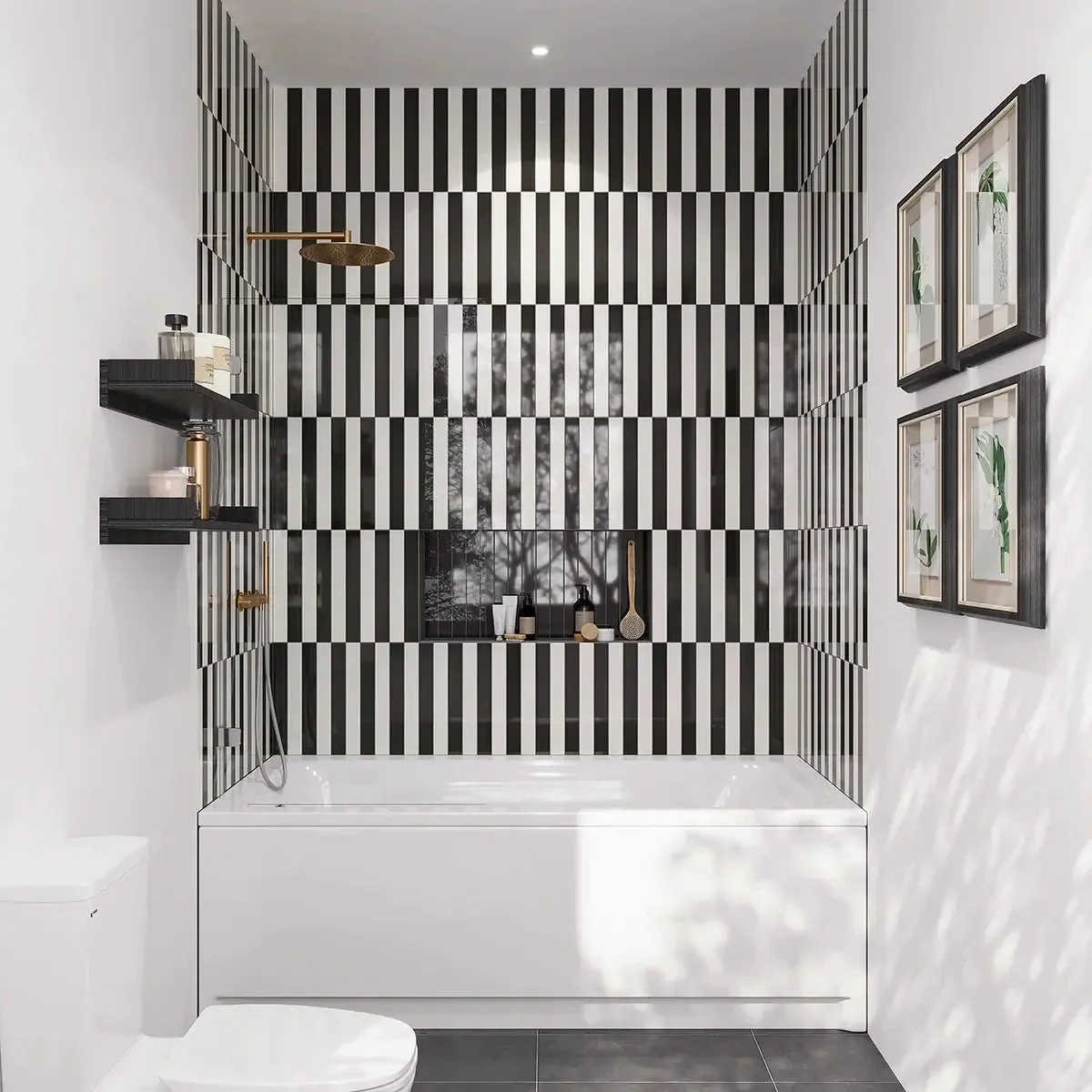 Viva Black 2x16 Ceramic Subway Tile - Image 3